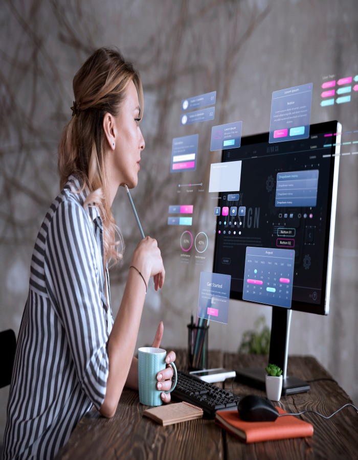Person working on website